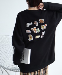 TOM&JERRY（トムアンドジェリー）の「【Tom & Jerry/トム & ジェリー】アートワークデザイン 裏起毛 サガラワッペン クルーネック ロングスリーブ スウェット トレーナー（スウェット）」