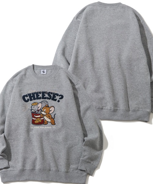 Tom＆Jerry（トムアンドジェリー）の「【Tom & Jerry/トム & ジェリー】アートワークデザイン 裏起毛 サガラワッペン クルーネック ロングスリーブ スウェット トレーナー（スウェット・レディース・ブラック/グレー系その他/サックスブルー/ブラック系その他2/クリーム/杢グレー/ブルー/ブラック系その他/ベージュ系その他3/オートミール/スミクロ/ブラック系/ネイビー/グレー系その他2/ベージュ系その他/ベージュ系その他2/ホワイト/ブラック系1・M/L）」の8枚目の写真