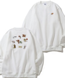 TOM&JERRY（トムアンドジェリー）の「【Tom & Jerry/トム & ジェリー】アートワークデザイン 裏起毛 サガラワッペン クルーネック ロングスリーブ スウェット トレーナー（スウェット）」