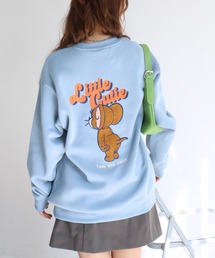 TOM&JERRY（トムアンドジェリー）の「【Tom & Jerry/トム & ジェリー】アートワークデザイン 裏起毛 サガラワッペン クルーネック ロングスリーブ スウェット トレーナー（スウェット）」