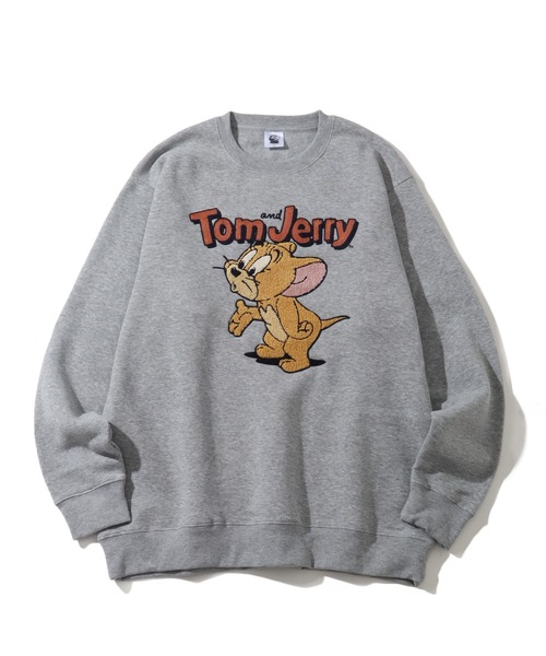 Tom＆Jerry（トムアンドジェリー）の「【Tom & Jerry/トム & ジェリー】アートワークデザイン 裏起毛 サガラワッペン クルーネック ロングスリーブ スウェット トレーナー（スウェット・レディース・ブラック/グレー系その他/サックスブルー/ブラック系その他2/クリーム/杢グレー/ブルー/ブラック系その他/ベージュ系その他3/オートミール/スミクロ/ブラック系/ネイビー/グレー系その他2/ベージュ系その他/ベージュ系その他2/ホワイト/ブラック系1・M/L）」の20枚目の写真