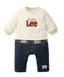 BUDDY Lee（バディーリー）の「【Buddy Lee】ローゲージ裏毛×デニムニット　裾レイヤード長袖カバーオール（ロンパース）」