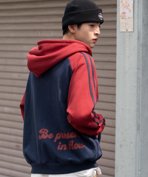 WEGO(ウィゴー)の「WEGO/ラインラグランZIPパーカー(パーカー・メンズ・アッシュグレー/ネイビー・MEDIUM/LARGE)」の17枚目の写真