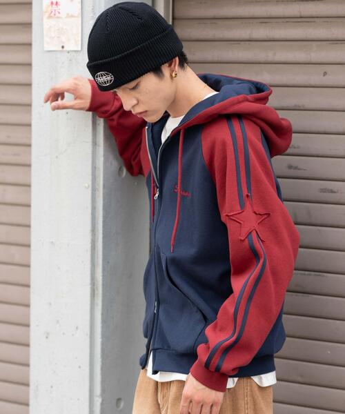WEGO(ウィゴー)の「WEGO/ラインラグランZIPパーカー(パーカー・メンズ・アッシュグレー/ネイビー・MEDIUM/LARGE)」の19枚目の写真