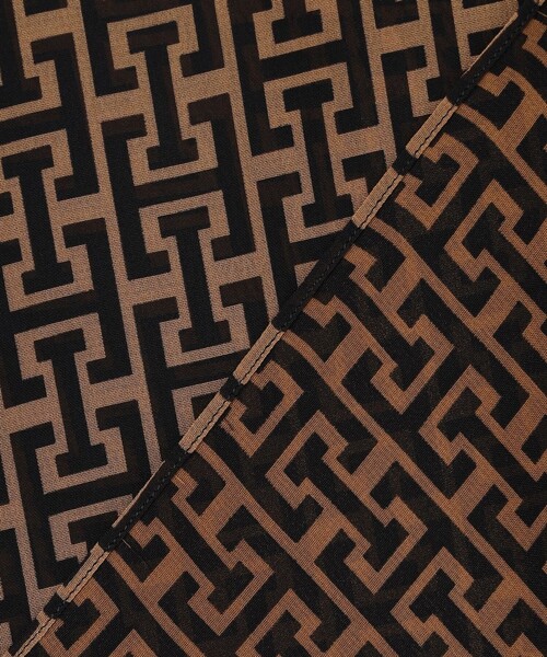 モノグラムプリントシフォン バンドカラーブラウス（シャツ/ブラウス