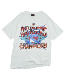 【USED】90’s MAGIC JOHNSON T’S “NHL New York Rangers” フットボール Tシャツ
