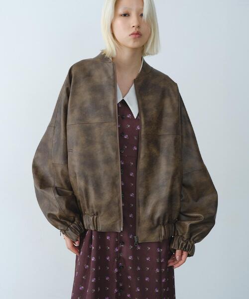 CODE A（コードエー）の「◆grain zip over blouson（ブルゾン・レディース・ブラウン系・00）」の2枚目の写真