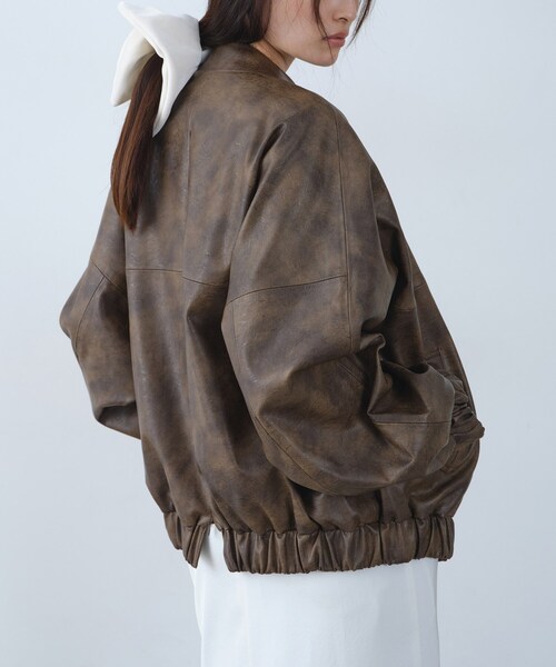 CODE A（コードエー）の「◆grain zip over blouson（ブルゾン・レディース・ブラウン系・00）」の7枚目の写真