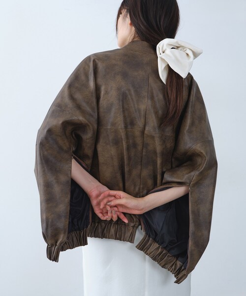 CODE A（コードエー）の「◆grain zip over blouson（ブルゾン・レディース・ブラウン系・00）」の8枚目の写真