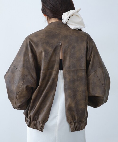 CODE A（コードエー）の「◆grain zip over blouson（ブルゾン・レディース・ブラウン系・00）」の9枚目の写真