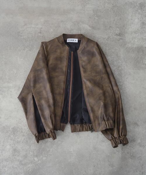 CODE A（コードエー）の「◆grain zip over blouson（ブルゾン・レディース・ブラウン系・00）」の10枚目の写真