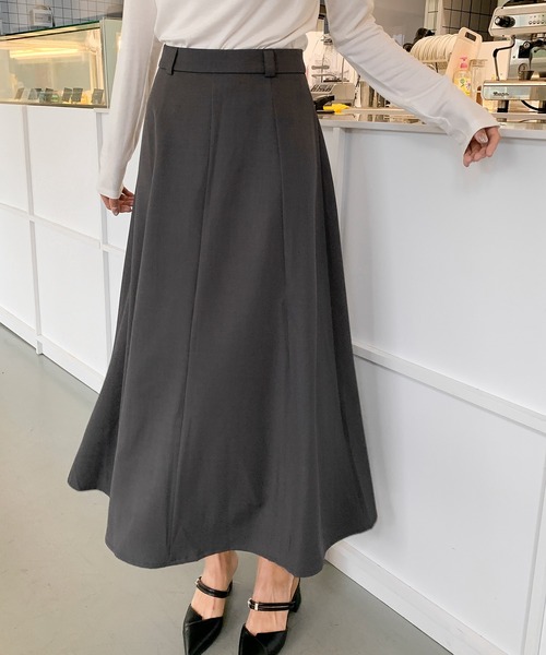 BANICO(バニコ)の「【BANICO】フレア ロングスカート(スカート・レディース・ブラック/グレー/ライトベージュ・LARGE/SMALL/MEDIUM)」の1枚目の写真
