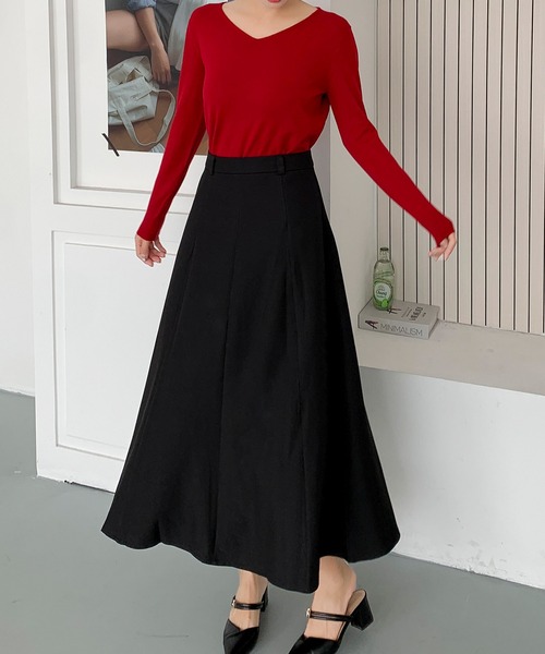 BANICO(バニコ)の「【BANICO】フレア ロングスカート(スカート・レディース・ブラック/グレー/ライトベージュ・LARGE/SMALL/MEDIUM)」の5枚目の写真