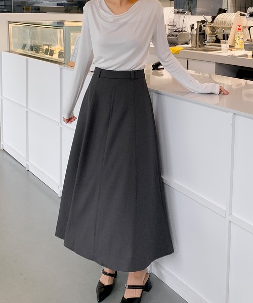BANICO(バニコ)の「【BANICO】フレア ロングスカート(スカート・レディース・ブラック/グレー/ライトベージュ・LARGE/SMALL/MEDIUM)」の12枚目の写真