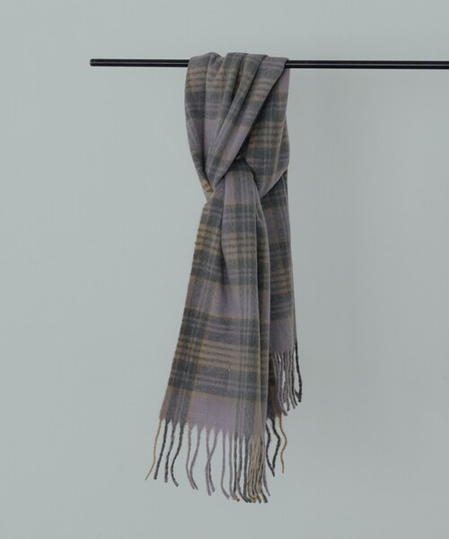 GALLEST（ギャレスト）の「【CONTROL FREAK】シャギーチェックマフラー（ストール/ショール・レディース・ブルー/パープル・00）」の2枚目の写真