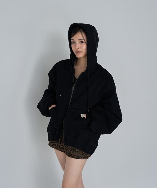 RAY CASSIN（レイカズン）の「オーバーサイズフードブルゾン / パーカー / リバーシブル（ブルゾン・レディース・ブラウン系その他2/グレー/ブラック・FREE）」の15枚目の写真