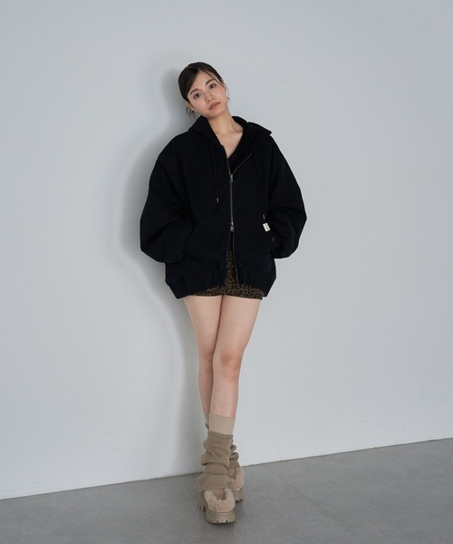 RAY CASSIN（レイカズン）の「オーバーサイズフードブルゾン / パーカー / リバーシブル（ブルゾン・レディース・ブラウン系その他2/グレー/ブラック・FREE）」の17枚目の写真