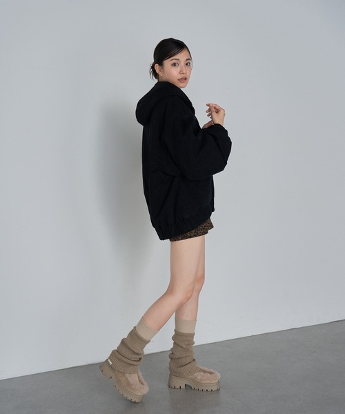 RAY CASSIN（レイカズン）の「オーバーサイズフードブルゾン / パーカー / リバーシブル（ブルゾン・レディース・ブラウン系その他2/グレー/ブラック・FREE）」の14枚目の写真