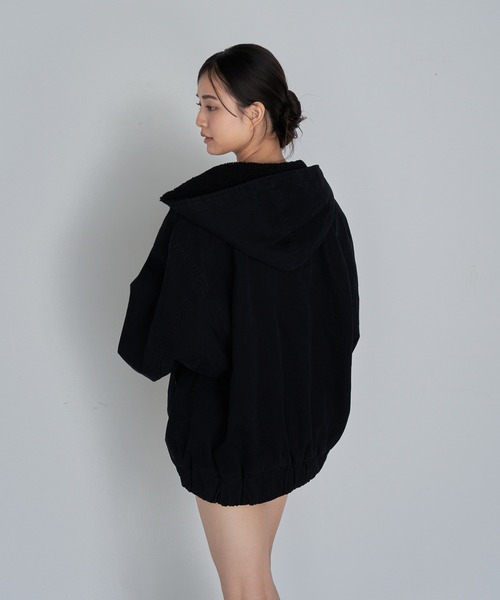 RAY CASSIN（レイカズン）の「オーバーサイズフードブルゾン / パーカー / リバーシブル（ブルゾン・レディース・ブラウン系その他2/グレー/ブラック・FREE）」の16枚目の写真