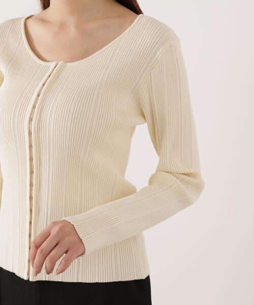 PROPORTION BODY DRESSING(プロポーションボディドレッシング)の「<ウォッシャブル>フロントホックニット / 1215270013(ニット/セーター・レディース・ダークグレー/ブルー/オフホワイト・FREE)」の21枚目の写真