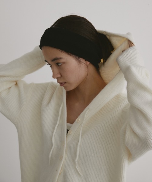 duei（デュイ）の「フーディニットカーディガン（カーディガン/ボレロ・レディース・ライム/ブラック/アイボリー・FREE）」の2枚目の写真