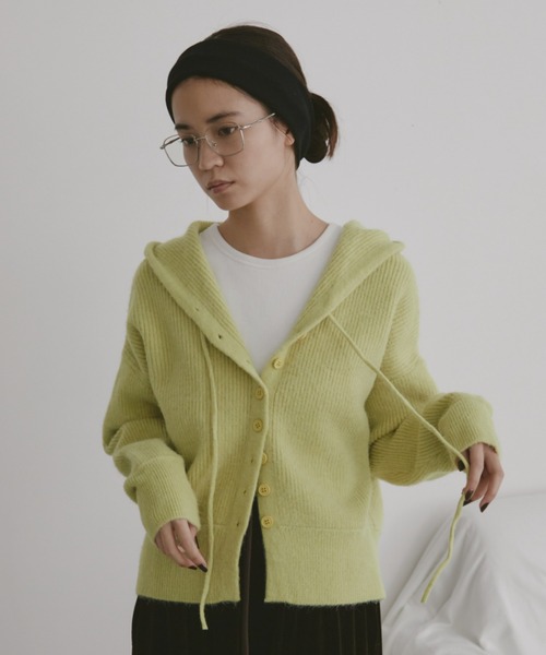 duei（デュイ）の「フーディニットカーディガン（カーディガン/ボレロ・レディース・ライム/ブラック/アイボリー・FREE）」の3枚目の写真