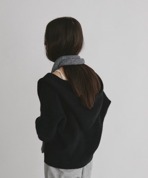 duei（デュイ）の「フーディニットカーディガン（カーディガン/ボレロ・レディース・ライム/ブラック/アイボリー・FREE）」の8枚目の写真