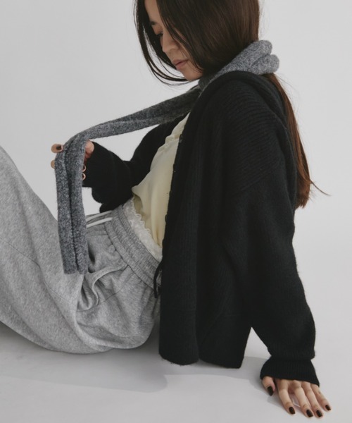 duei（デュイ）の「フーディニットカーディガン（カーディガン/ボレロ・レディース・ライム/ブラック/アイボリー・FREE）」の12枚目の写真