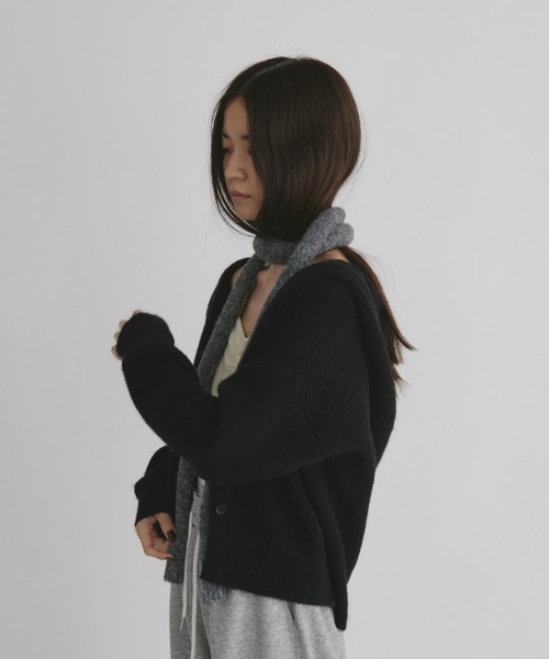 duei（デュイ）の「フーディニットカーディガン（カーディガン/ボレロ・レディース・ライム/ブラック/アイボリー・FREE）」の7枚目の写真