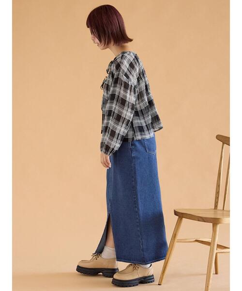 ehka sopo（エヘカソポ）の「チェックリボンブラウス（シャツ/ブラウス・レディース・グリーン/ベージュ/ブラック・F）」の4枚目の写真