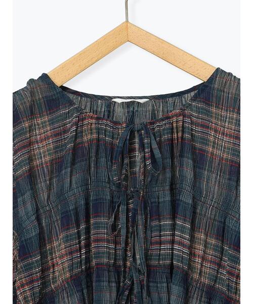 ehka sopo（エヘカソポ）の「チェックリボンブラウス（シャツ/ブラウス・レディース・グリーン/ベージュ/ブラック・F）」の20枚目の写真