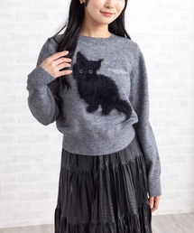 clear | ネコフェザー長袖ニットトップス[着回し力抜群 ガーリー]≪AW新作≫(ニット/セーター)