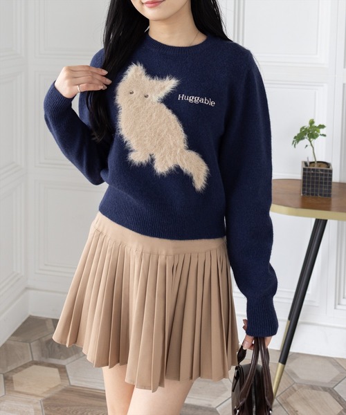 ねこ 超美品❗️sheller シェリエ ペプラム ニット トップス 七分袖