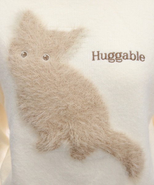 clear（クリア）の「ネコフェザー長袖ニットトップス[着回し力抜群 ガーリー]（ニット/セーター・レディース・杢グレー/ピンク/ネイビー/アイボリー・F）」の8枚目の写真