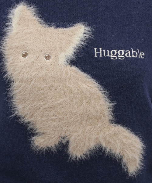 clear（クリア）の「ネコフェザー長袖ニットトップス[着回し力抜群 ガーリー]（ニット/セーター・レディース・杢グレー/ピンク/ネイビー/アイボリー・F）」の9枚目の写真