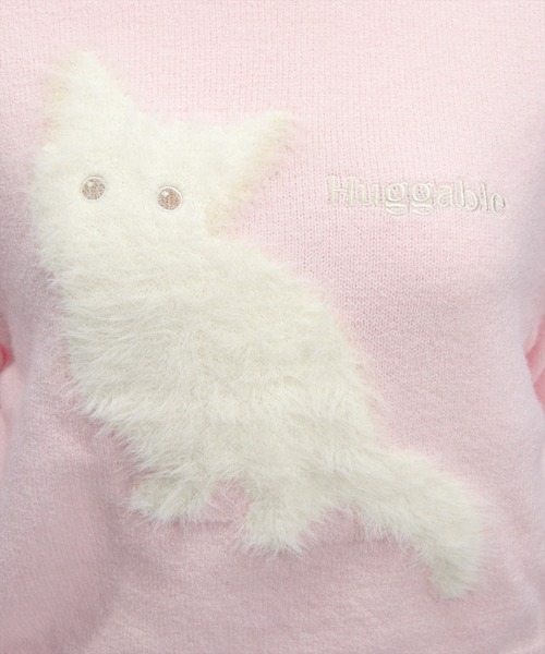 セール】ネコフェザー長袖ニットトップス[着回し力抜群 ガーリー]≪AW