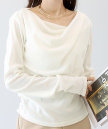 シアーベロアドレープネックプルオーバー