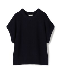 TOMORROWLAND　ニット　半袖　濃紺　Mサイズ　シルク混 美品 セール】 ウール ニットジャケット （ニット・セーター