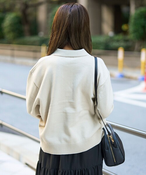 POLO BCS（ポロ ビーシーエス）の「【POLO BCS（ポロ・ビーシーエス）別注】 襟付きポロニット（WEB限定カラーあり）（ニット/セーター・レディース・ブラック/ベージュ/ブラウン/レッド/ネイビー・M/L）」の10枚目の写真