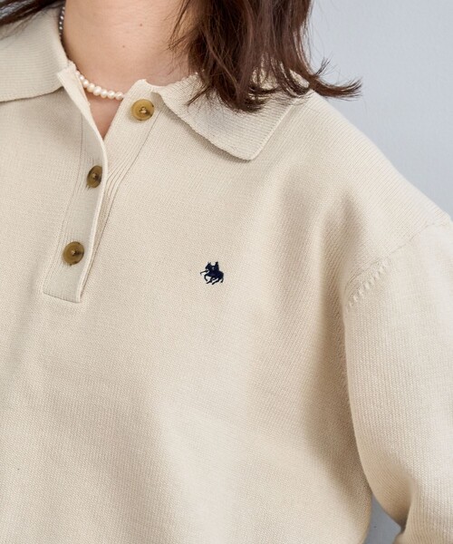 POLO BCS（ポロ ビーシーエス）の「【POLO BCS（ポロ・ビーシーエス）別注】 襟付きポロニット（WEB限定カラーあり）（ニット/セーター・レディース・ブラック/ベージュ/ブラウン/レッド/ネイビー・M/L）」の13枚目の写真