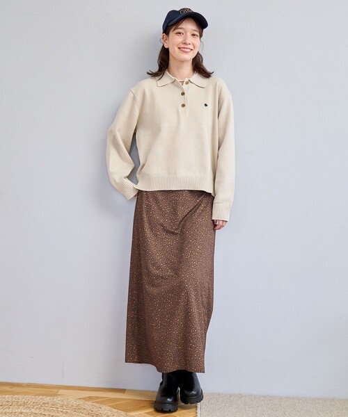 POLO BCS（ポロ ビーシーエス）の「【POLO BCS（ポロ・ビーシーエス）別注】 襟付きポロニット（WEB限定カラーあり）（ニット/セーター・レディース・ブラック/ベージュ/ブラウン/レッド/ネイビー・M/L）」の14枚目の写真