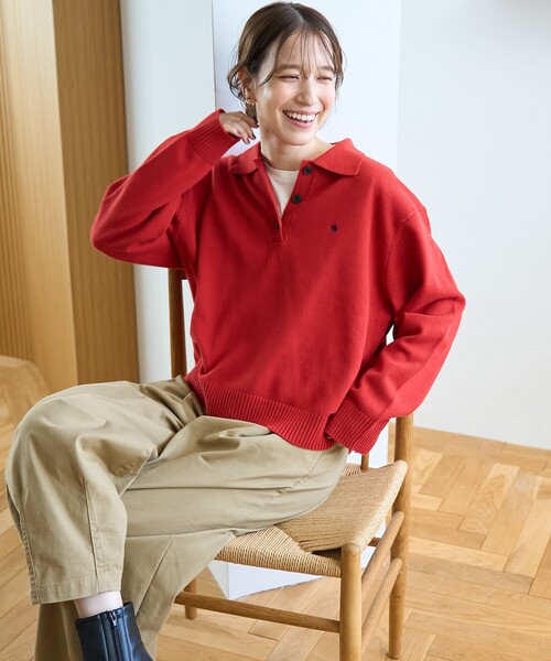 POLO ワインレッド 襟付きニット M ZOZOTOWN完売色商品