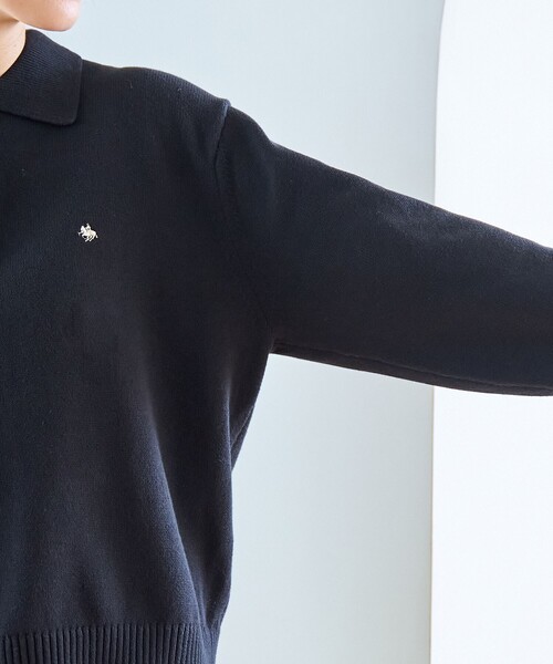 POLO BCS（ポロ ビーシーエス）の「【POLO BCS（ポロ・ビーシーエス）別注】 襟付きポロニット（WEB限定カラーあり）（ニット/セーター・レディース・ブラック/ベージュ/ブラウン/レッド/ネイビー・M/L）」の16枚目の写真