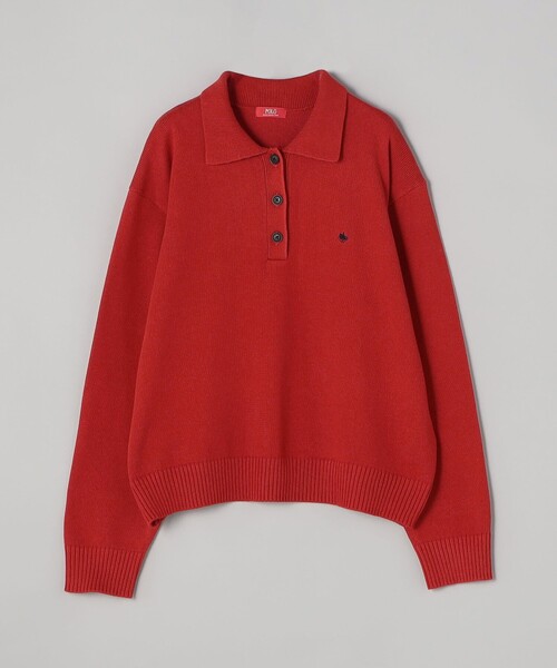 POLO BCS（ポロ ビーシーエス）の「【POLO BCS（ポロ・ビーシーエス）別注】 襟付きポロニット（WEB限定カラーあり）（ニット/セーター・レディース・ブラック/ベージュ/ブラウン/レッド/ネイビー・M/L）」の22枚目の写真