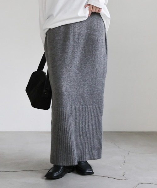 セール】ヘムリブニットIラインスカート（スカート）｜select MOCA