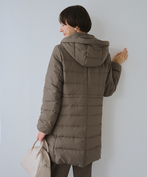 セール】【GREEN DOWN/グリーンダウン】ファー付きダウンロングコート