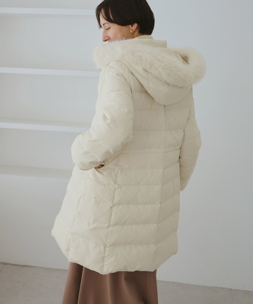 セール】【GREEN DOWN/グリーンダウン】ファー付きダウンロングコート
