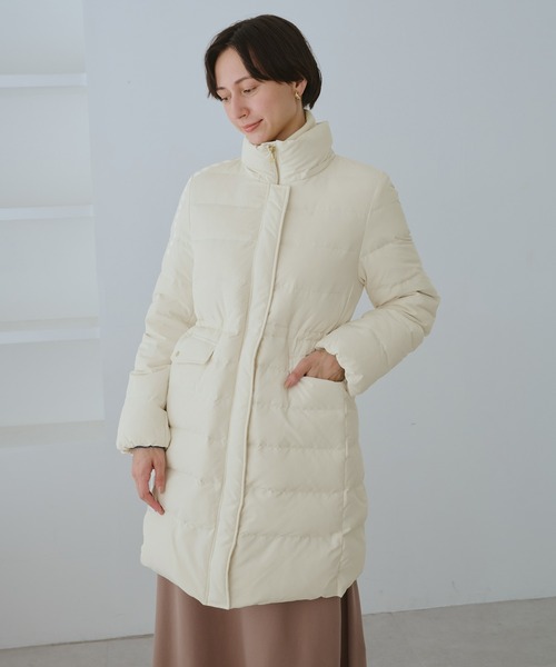 セール】【GREEN DOWN/グリーンダウン】ファー付きダウンロングコート