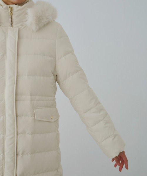 ROPE' PICNIC（ロペピクニック）の「【GREEN DOWN/グリーンダウン】ファー付きダウンロングコート/一部WEB限定カラー（ダウンジャケット/コート・レディース・ブラック/ダークブラウン/オフホワイト・S/M）」の15枚目の写真