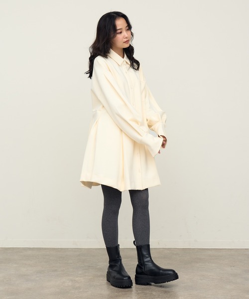 NOGLE（ノグル）の「【NOGLE/ノグル】襟付きミニワンピ（ワンピース・レディース・ブラック/チャコール/アイボリー・FREE）」の18枚目の写真